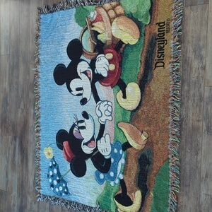 Disneyland Resort Mickey and Minnie Woven Tapestry Blanket